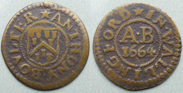 Wallingford, Anthony Boulter 1664 farthing